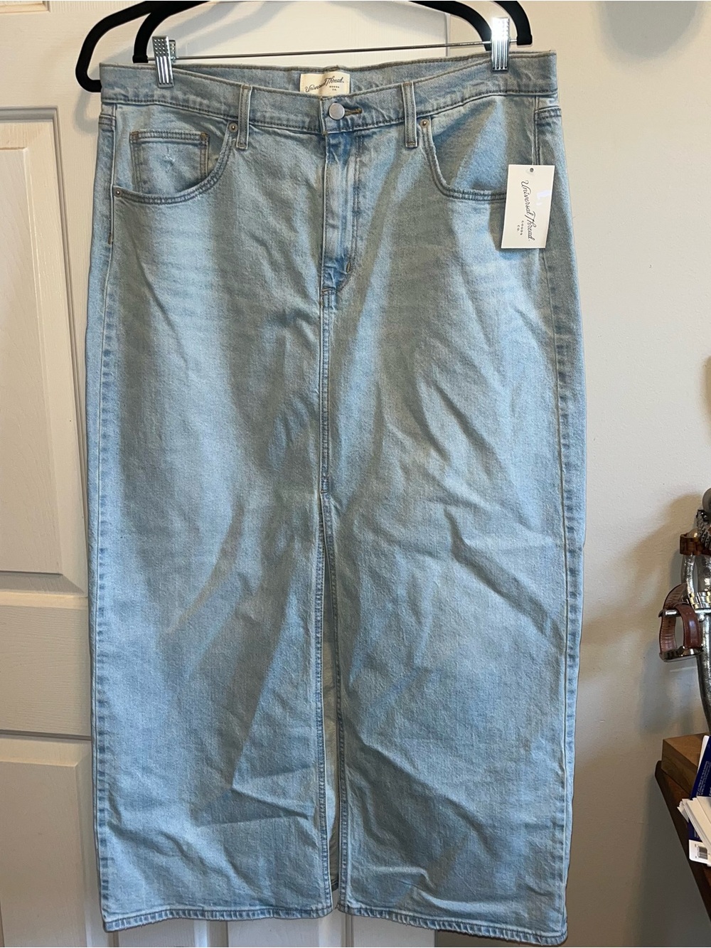 Universal Thread Light Wash Denim Midi Skirt